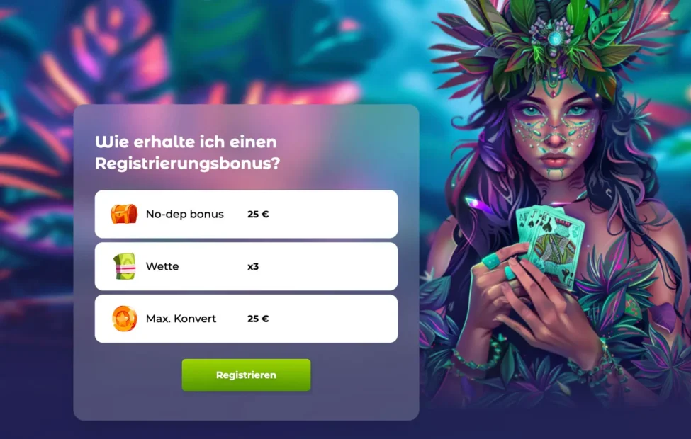 25 Euro No Deposit Bonus bei Verde