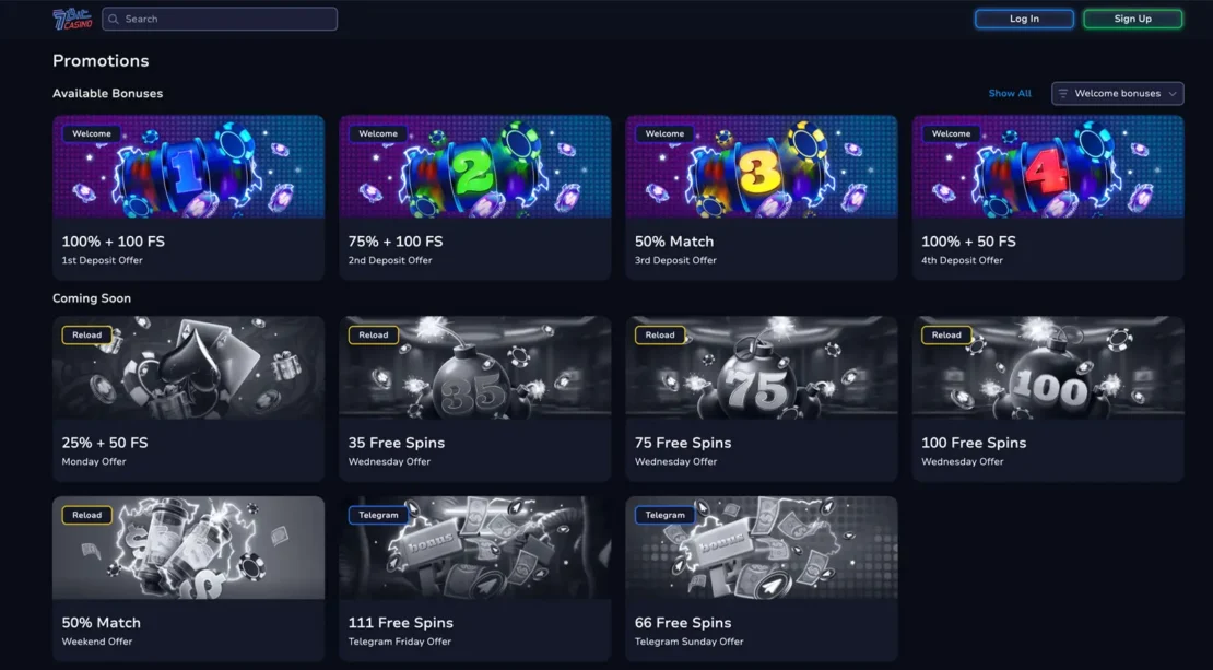 7bit Casino Willkommensbonus und Freispiele