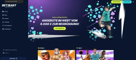 BetBeast Casino Startseite