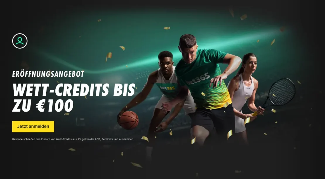 Screenshot von der aktuellen Aktion der bet365 Wett Credits