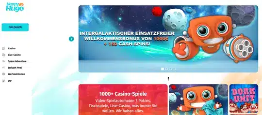 Startseite vom HappyHugo Casino