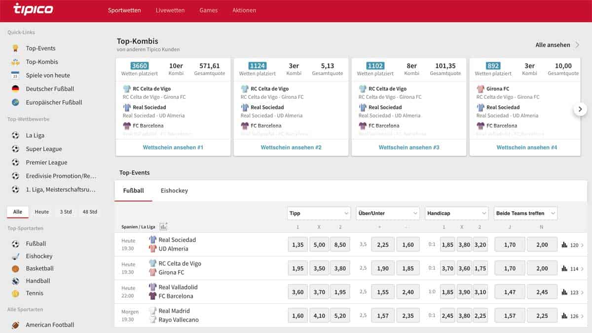 head to head wetten bei tipico