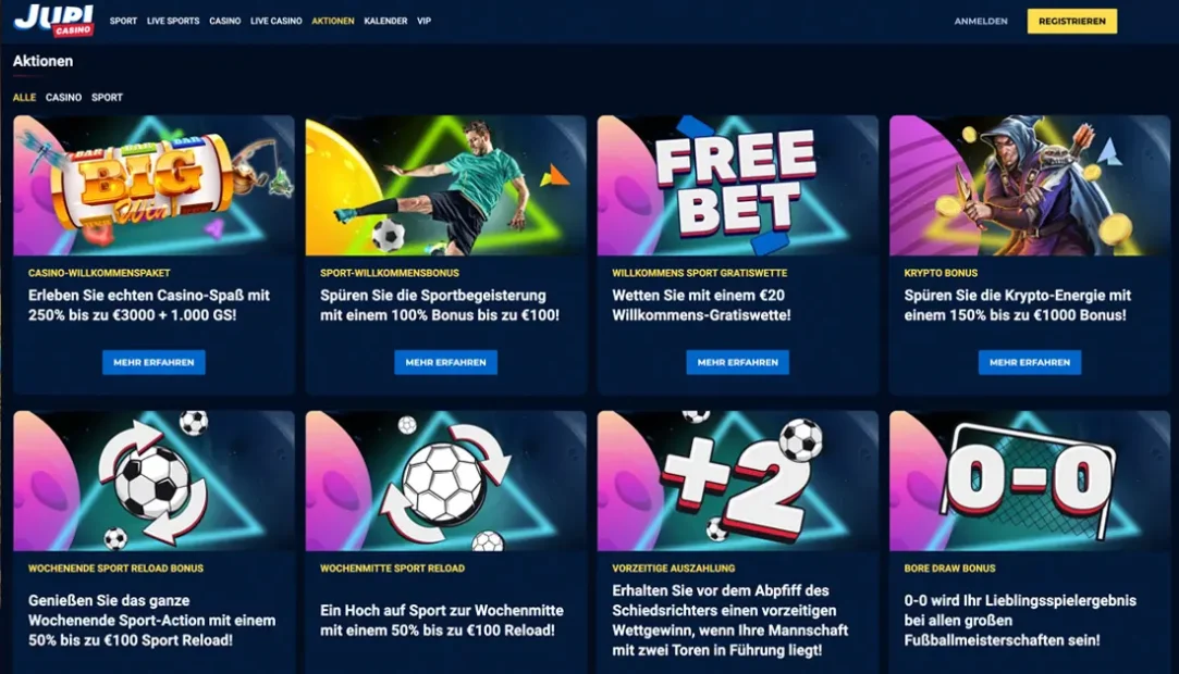 Willkommensbonus und Freispiele im Jupi Casino