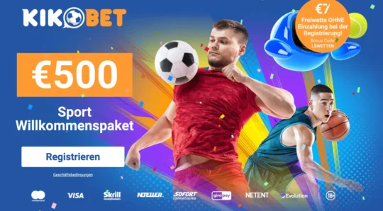 Kikobet mit einer 7 Euro Freiwette