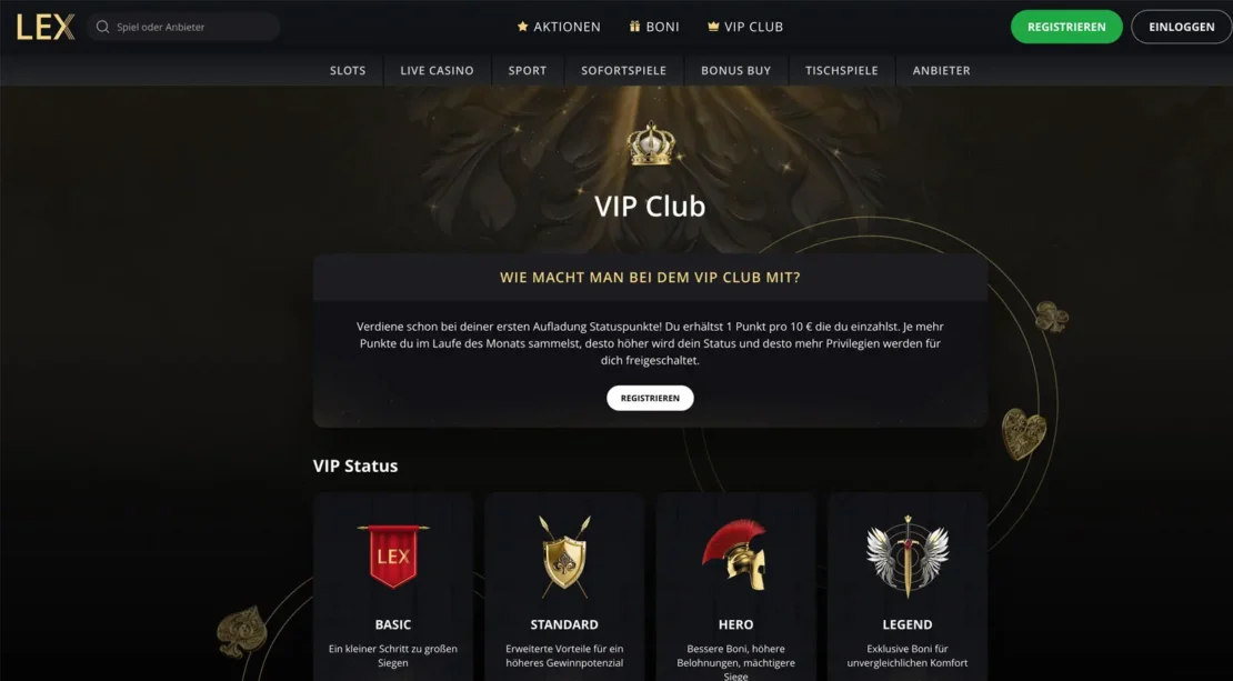 VIP Club vom LEX Casino