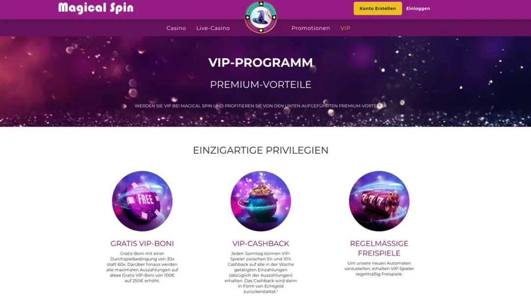 VIP Programm von Magical Spin