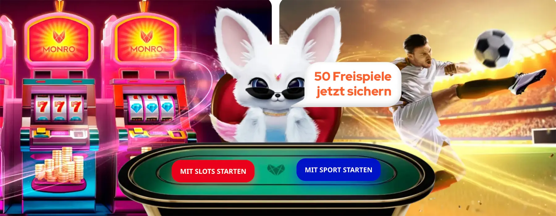 Aktion vom Monro Casino mit 50 Freispielen