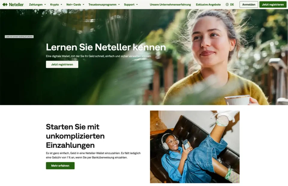 Neteller Homepage