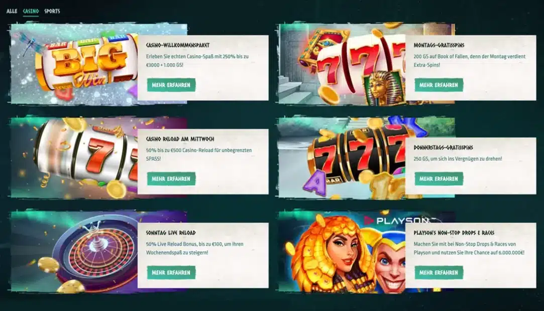 Nords Casino Willkommensbonus und Freispiele