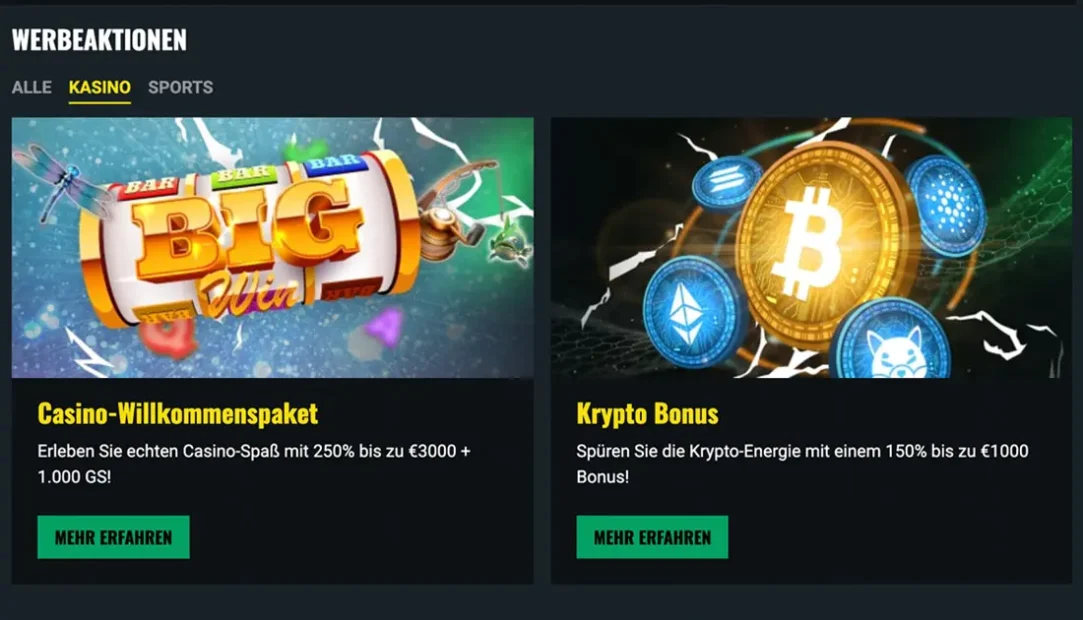 Krypto Bonus und Willkommenspaket