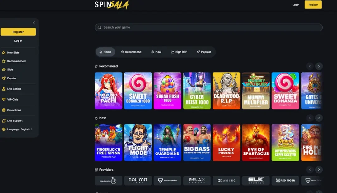 Startseite Online Casino SpinSala