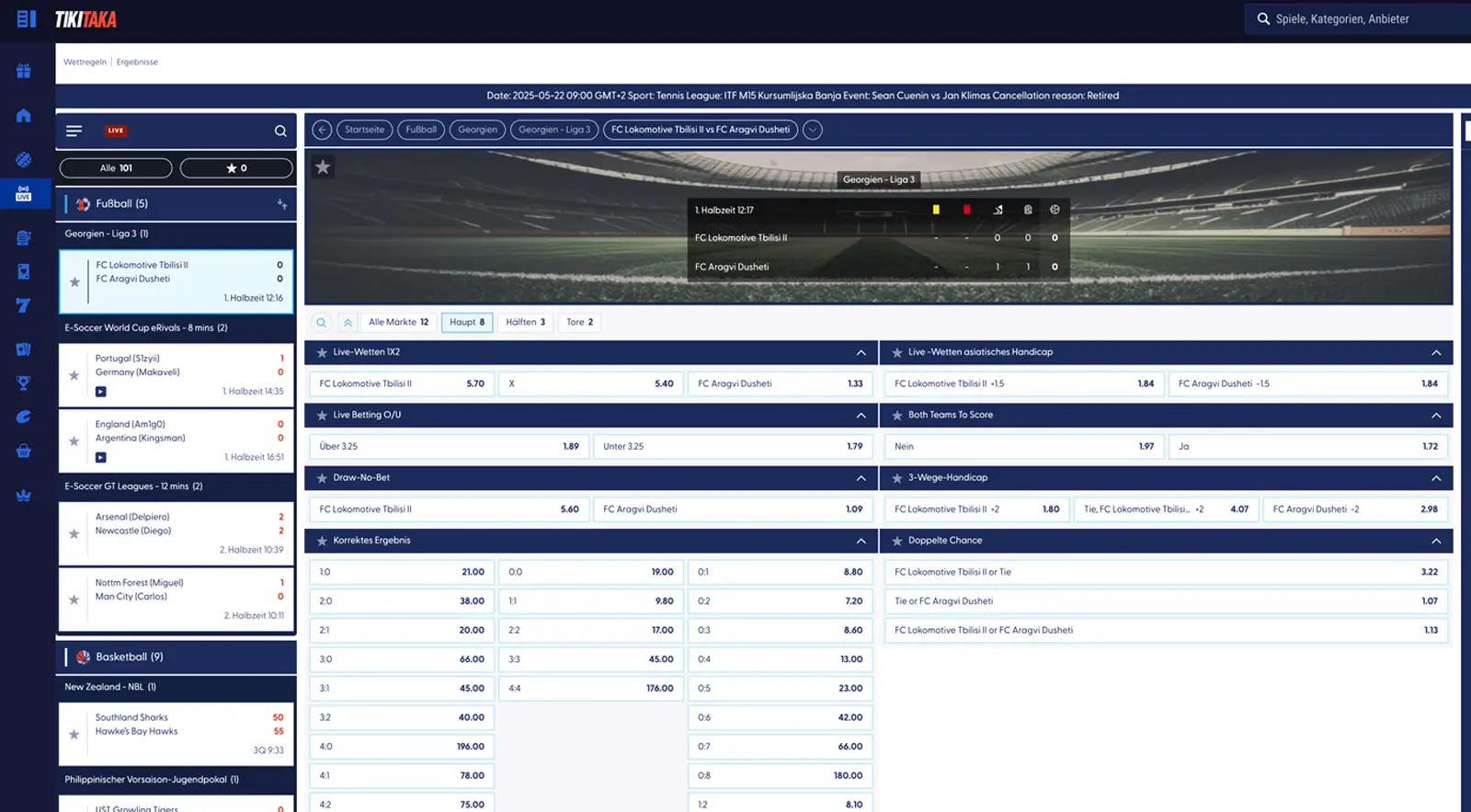 Livewetten bei Tikitaka
