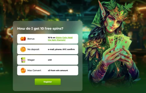 Angebot im Verde Casino mit 10 Freespins