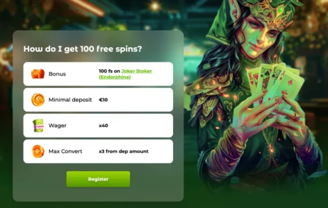 Angebot im Verde Casino mit 100 Freespins