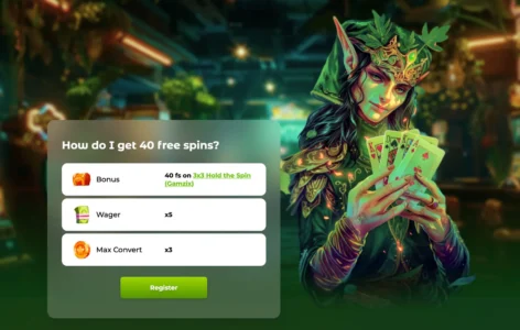 Angebot im Verde Casino mit 40 Freespins