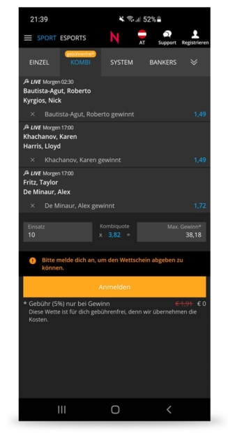 Neobet App Wettschein